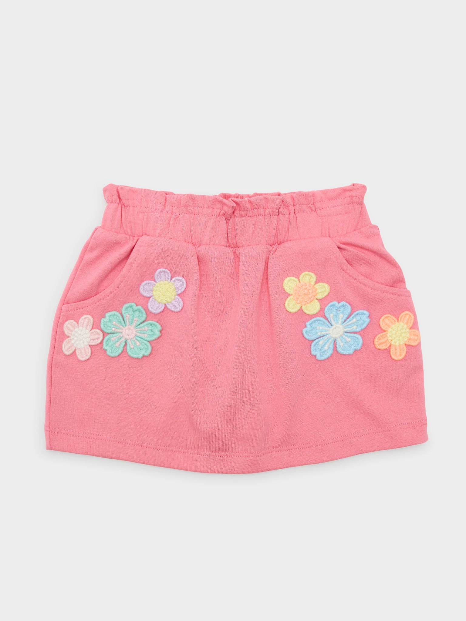 Baby Sara Girls' Flower Trim A-Line Skirt - Saint Bernard