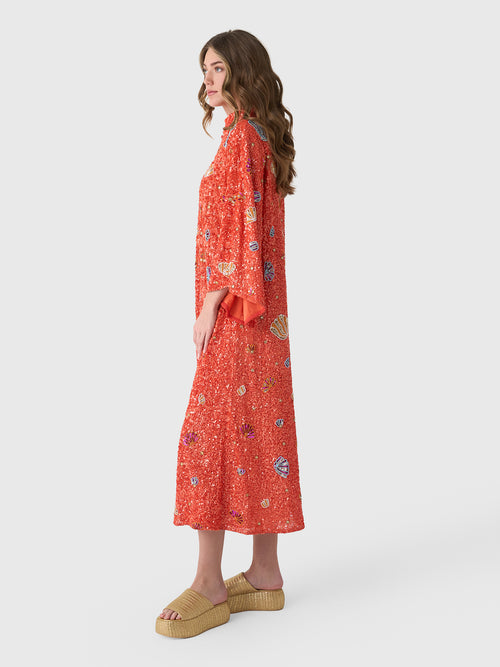 La Vie Women's Sequin Shell Maxi Caftan