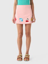 Cleonie Women's Flores Linen Mini Skirt - Saint Bernard