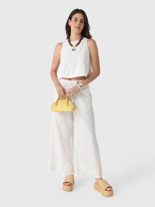 Cleonie Women's Wahine Linen Crop Top