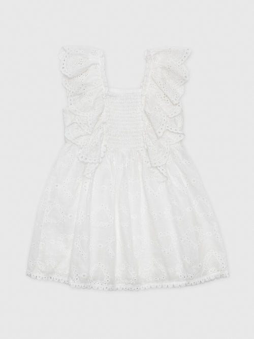 Baby Sara Girls' Empire Ruffle Eyelet Dress