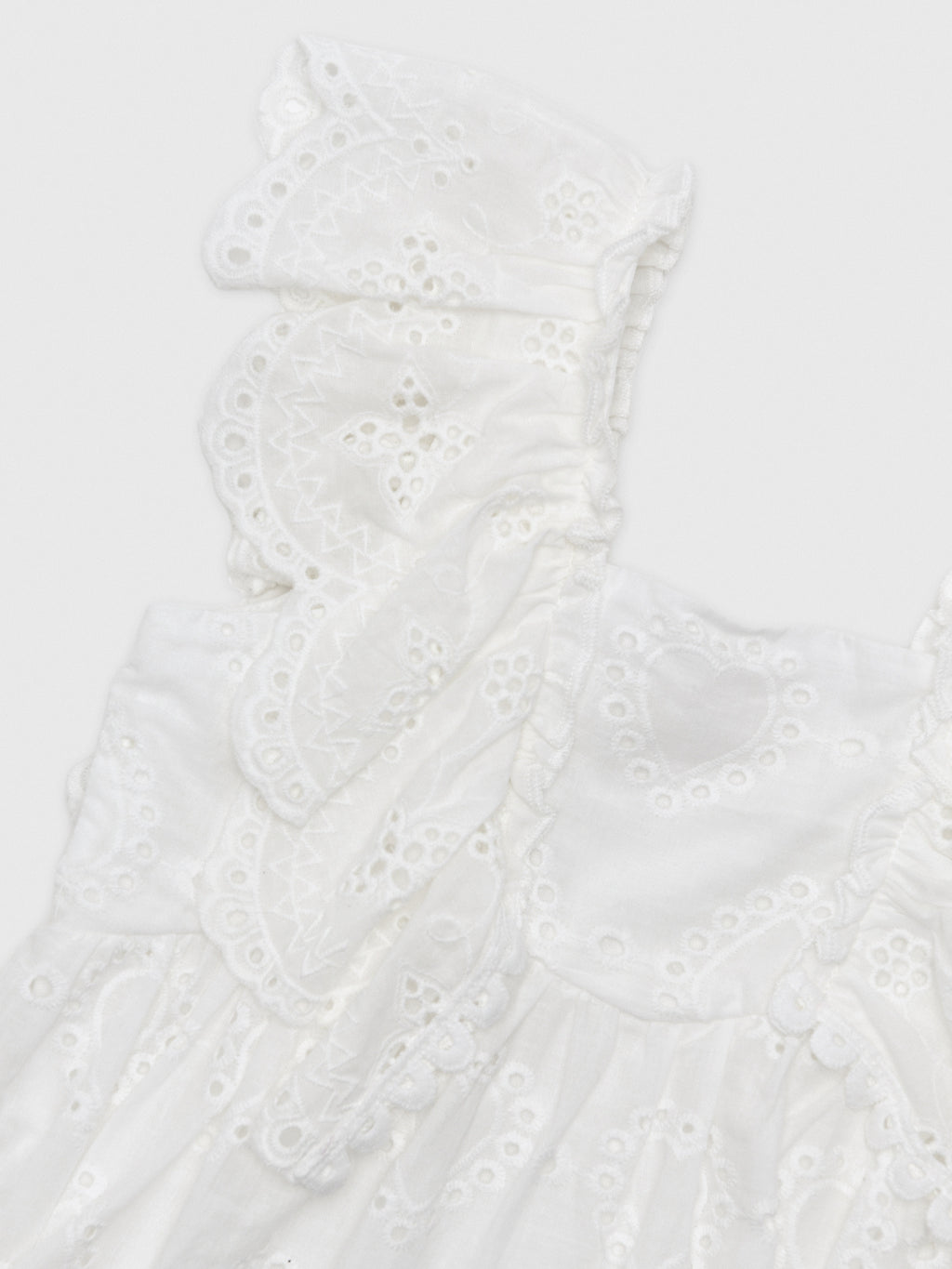Baby Sara Girls' Empire Ruffle Eyelet Dress - Saint Bernard