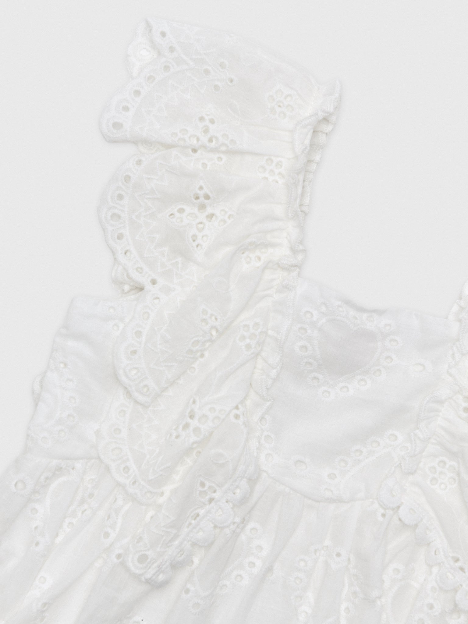 Baby Sara Girls' Empire Ruffle Eyelet Dress - Saint Bernard