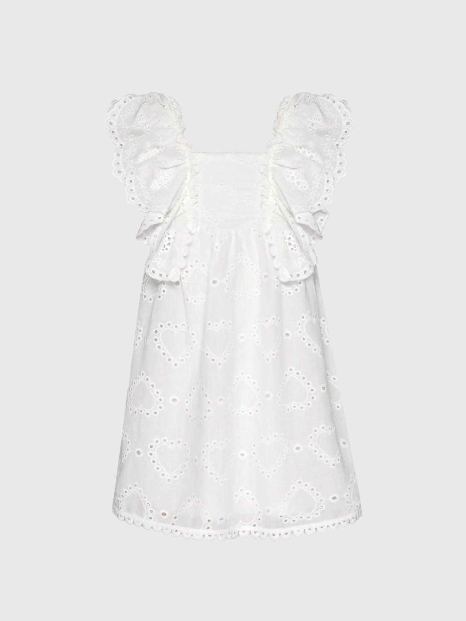 Baby Sara Girls' Empire Ruffle Eyelet Dress - Saint Bernard