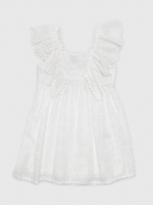 Baby Sara Girls' Empire Ruffle Eyelet Dress