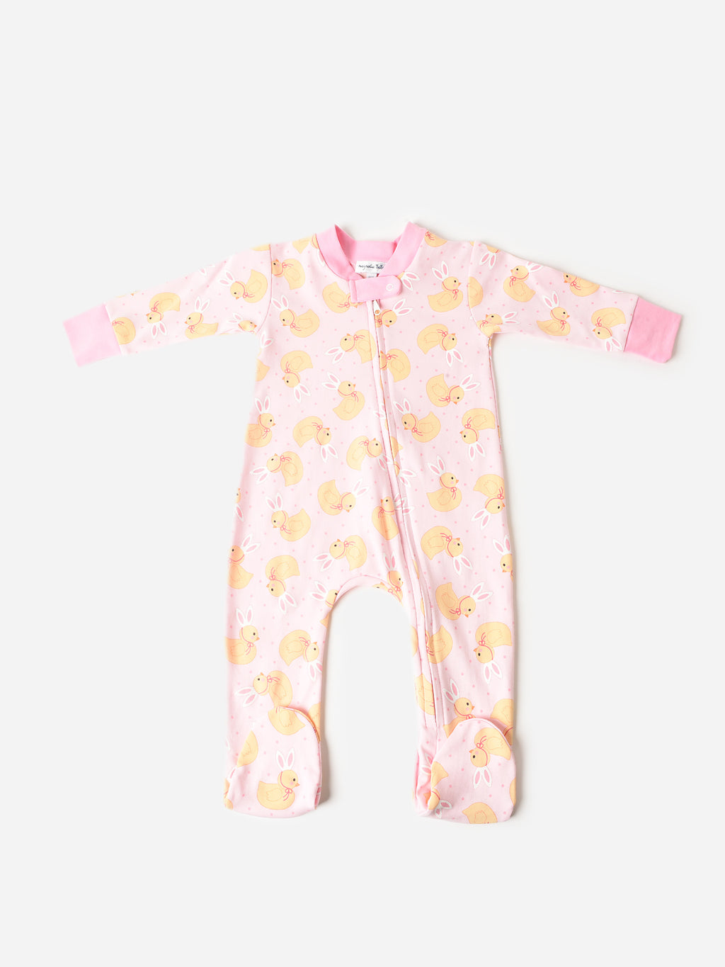 Magnolia Baby Baby Girls' Bunny Ears Zip Footie - Saint Bernard