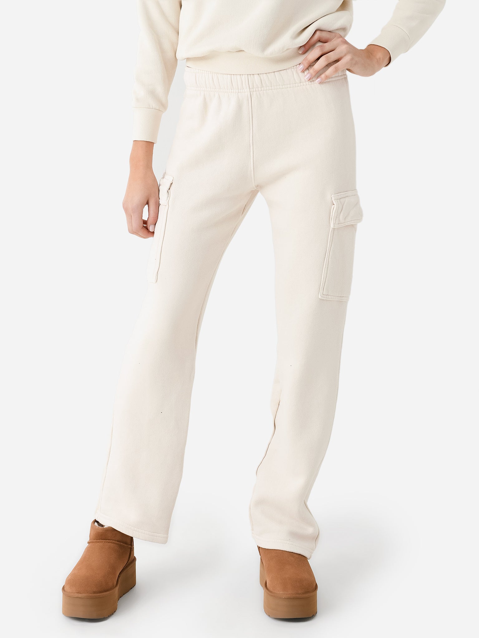 Perfect White Tee Women's Kelly Fleece Cargo Pant - Saint Bernard