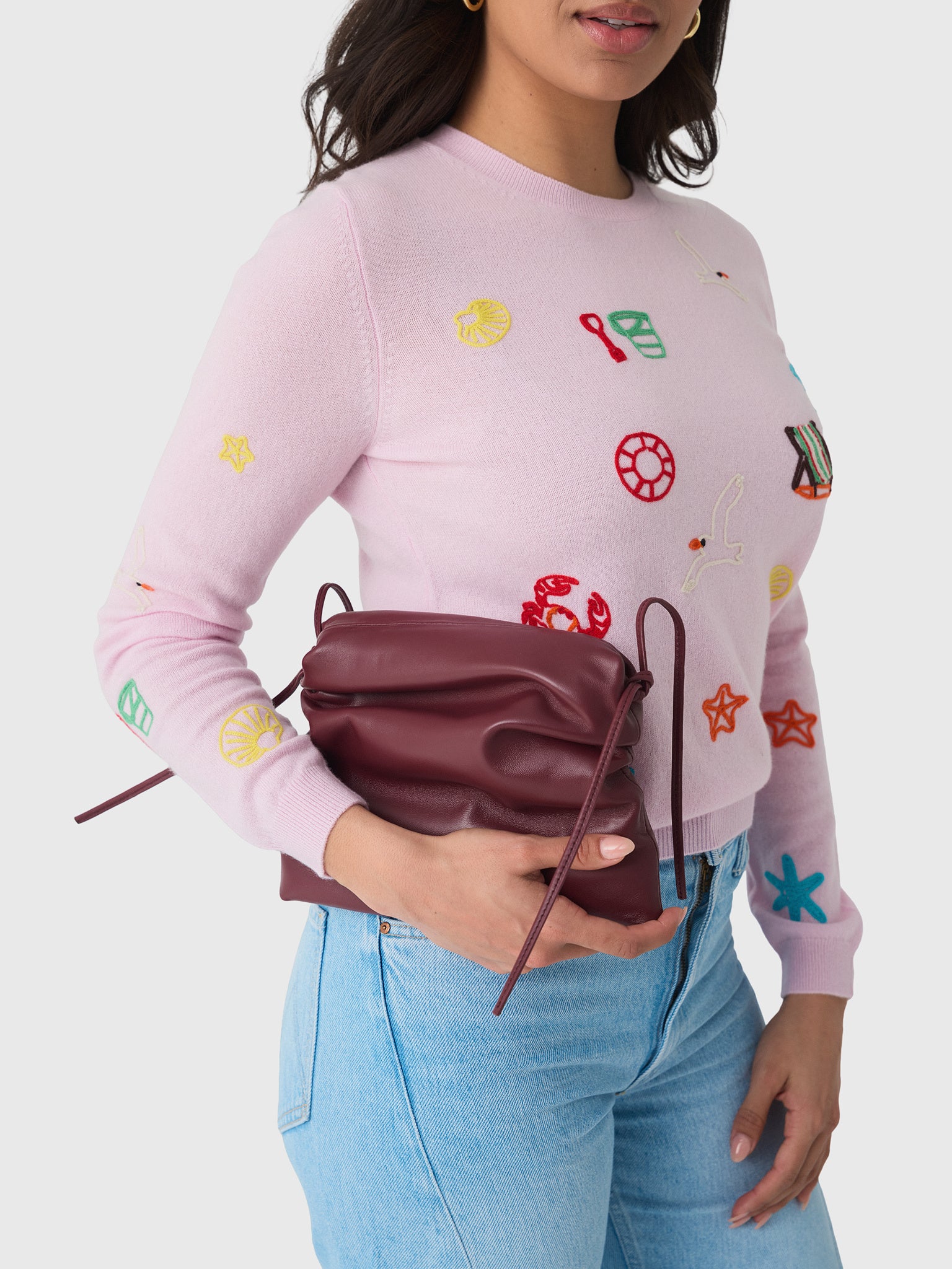 Studio Amelia Ruched Clutch - Saint Bernard