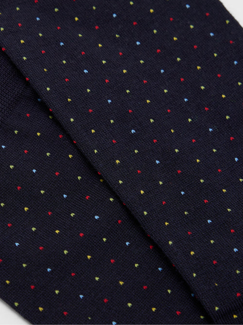 Lorenzo Uomo Men's Merino Wool Pin Dot Dress Socks