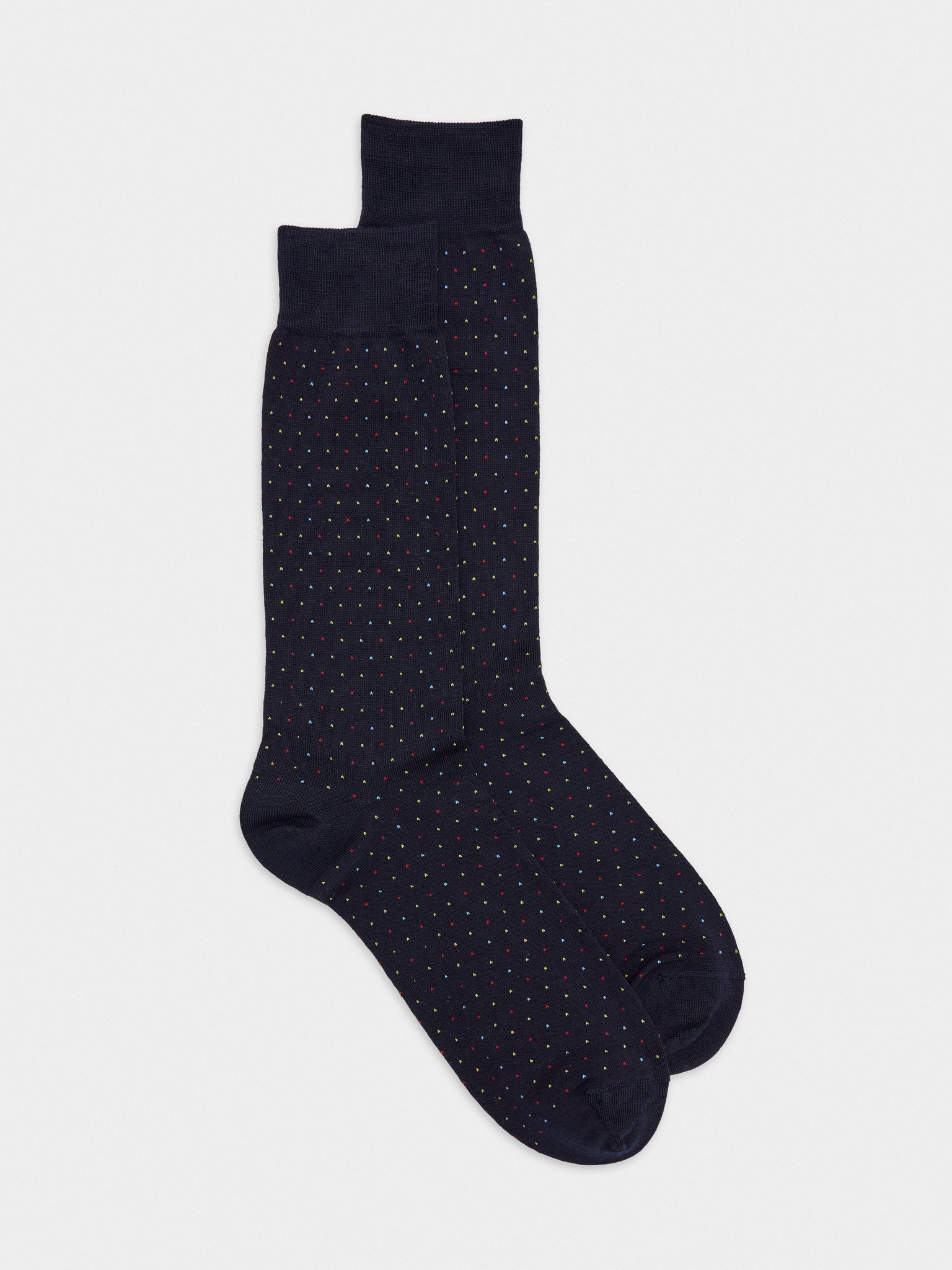 Lorenzo Uomo Men's Merino Wool Pin Dot Dress Socks - Saint Bernard
