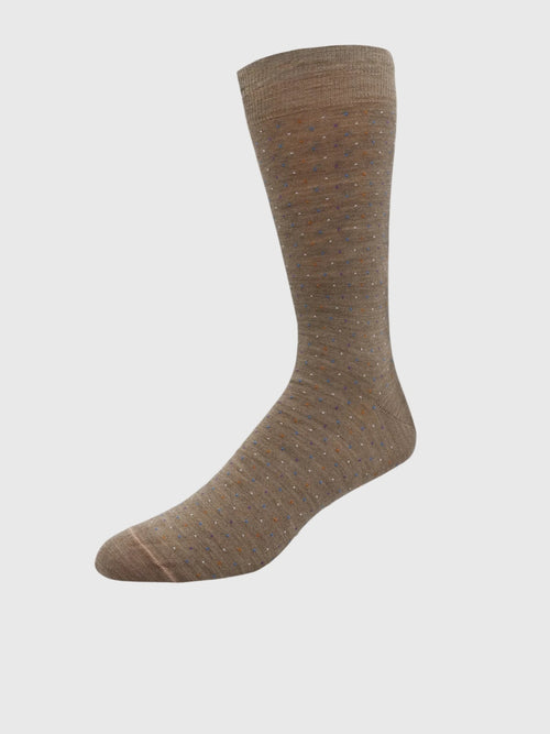 Lorenzo Uomo Men's Merino Wool Pin Dot Dress Socks