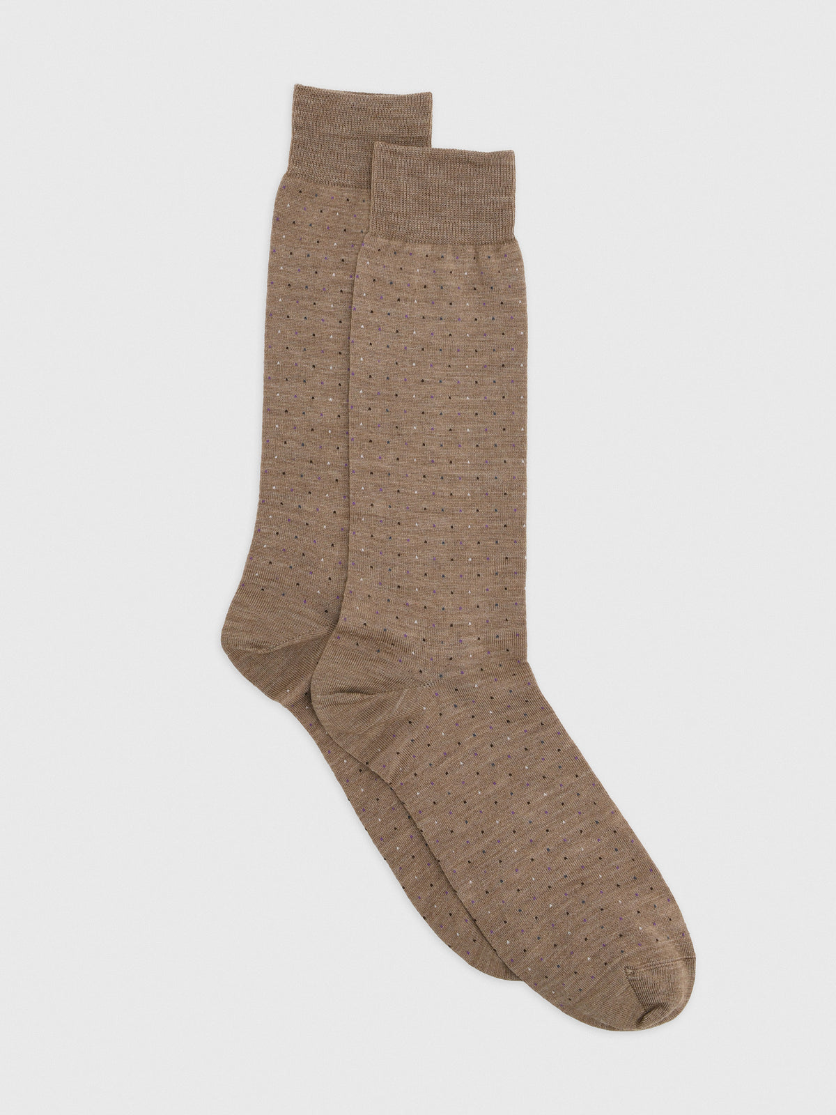 Lorenzo Uomo Men's Merino Wool Pin Dot Dress Socks - Saint Bernard