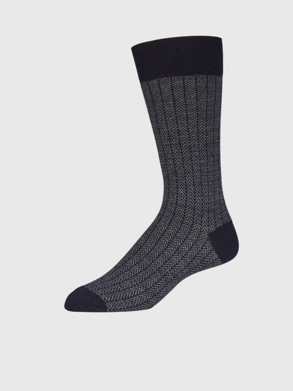 Lorenzo Uomo Men's Merino Wool Herringbone Dress Socks - Saint Bernard