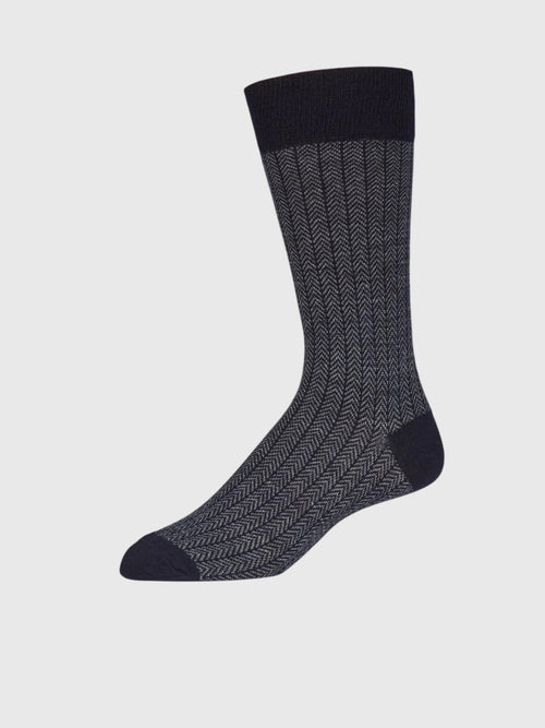 Lorenzo Uomo Men's Merino Wool Herringbone Dress Socks