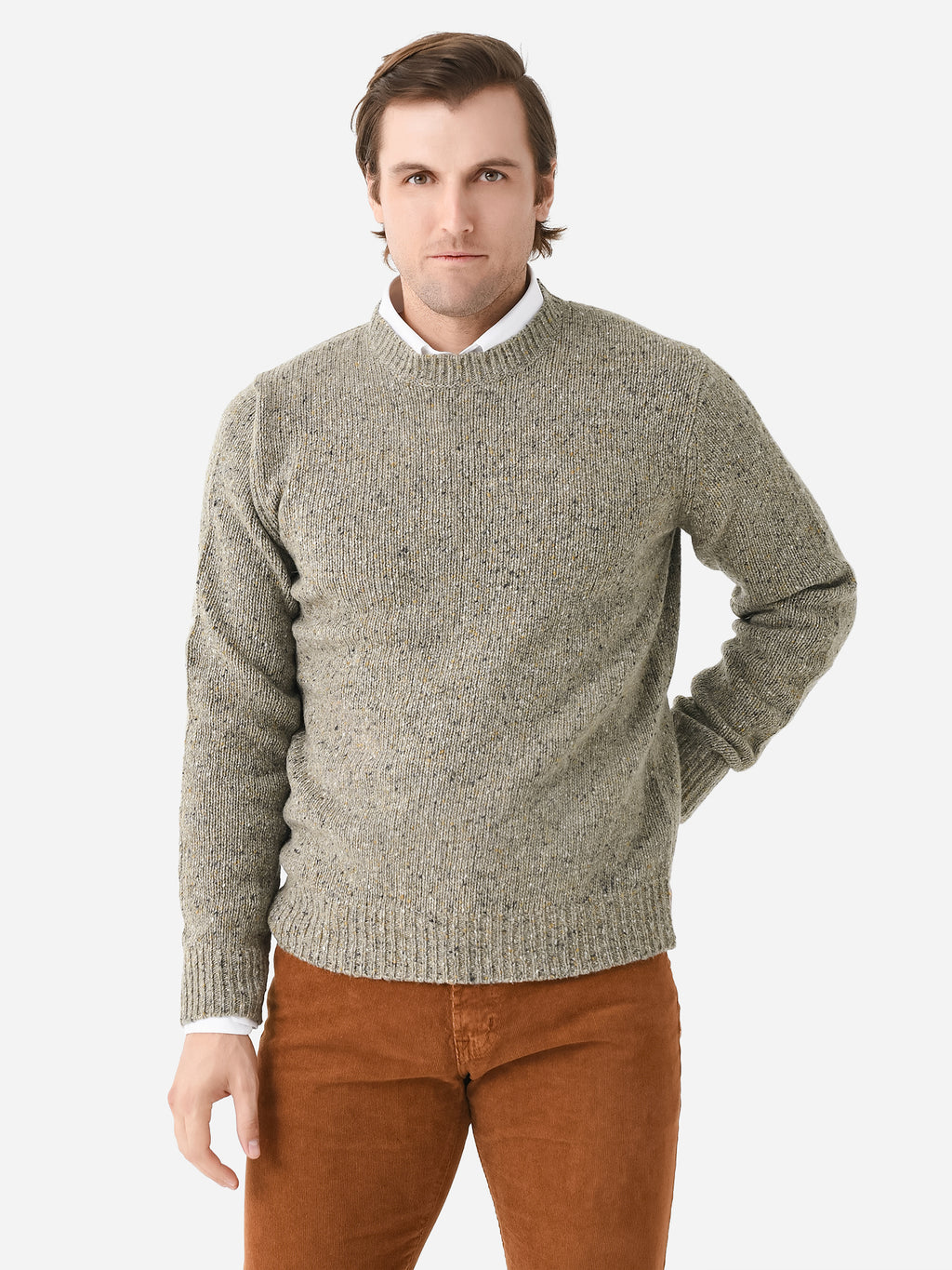 Hartford Men's Donegal Crew Knitted Pullover - Saint Bernard