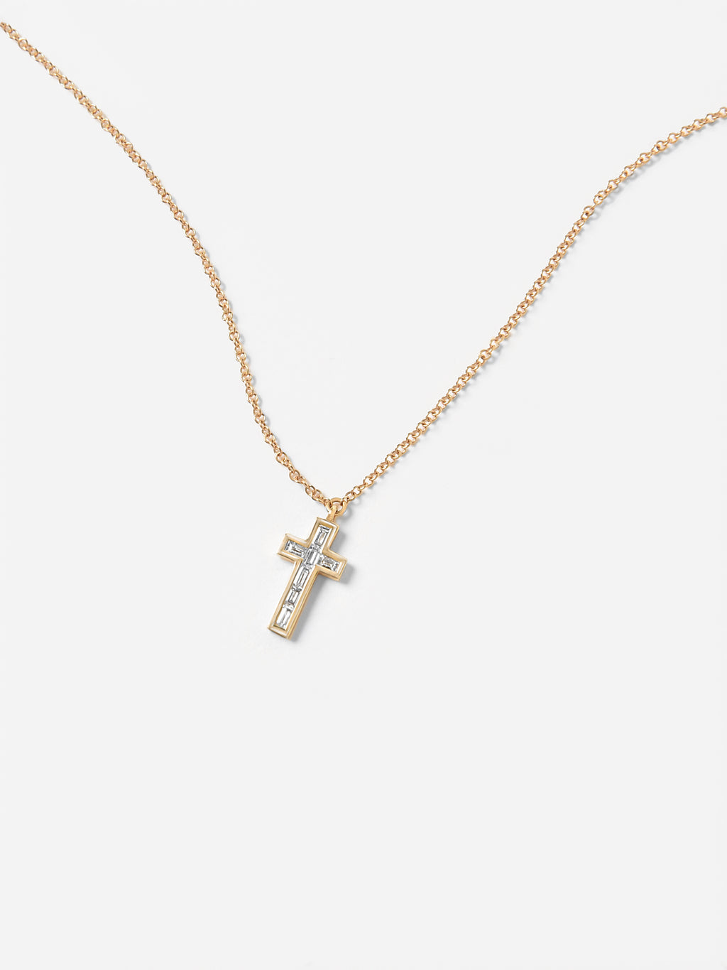 Francie B. Women's Baguette Cross Necklace - Saint Bernard