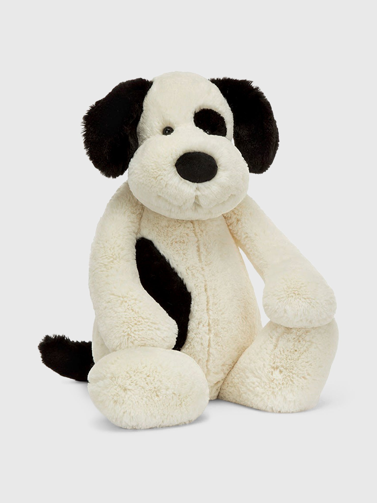 Jellycat Huge Bashful Rufferty Black & Cream Puppy Plush