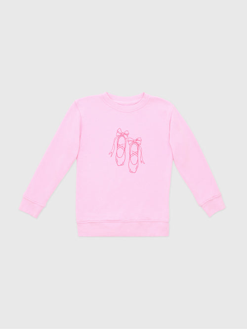 Mustard & Ketchup Kids Girls' Ballet Slippers Sweatshirt - Saint Bernard