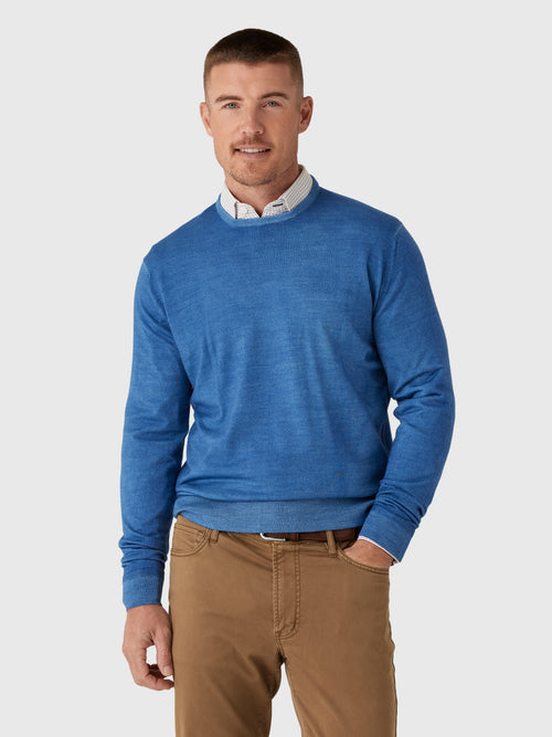 Rye51 Men's The Banks Lightweight Merino Crew Neck Sweater - Saint Bernard