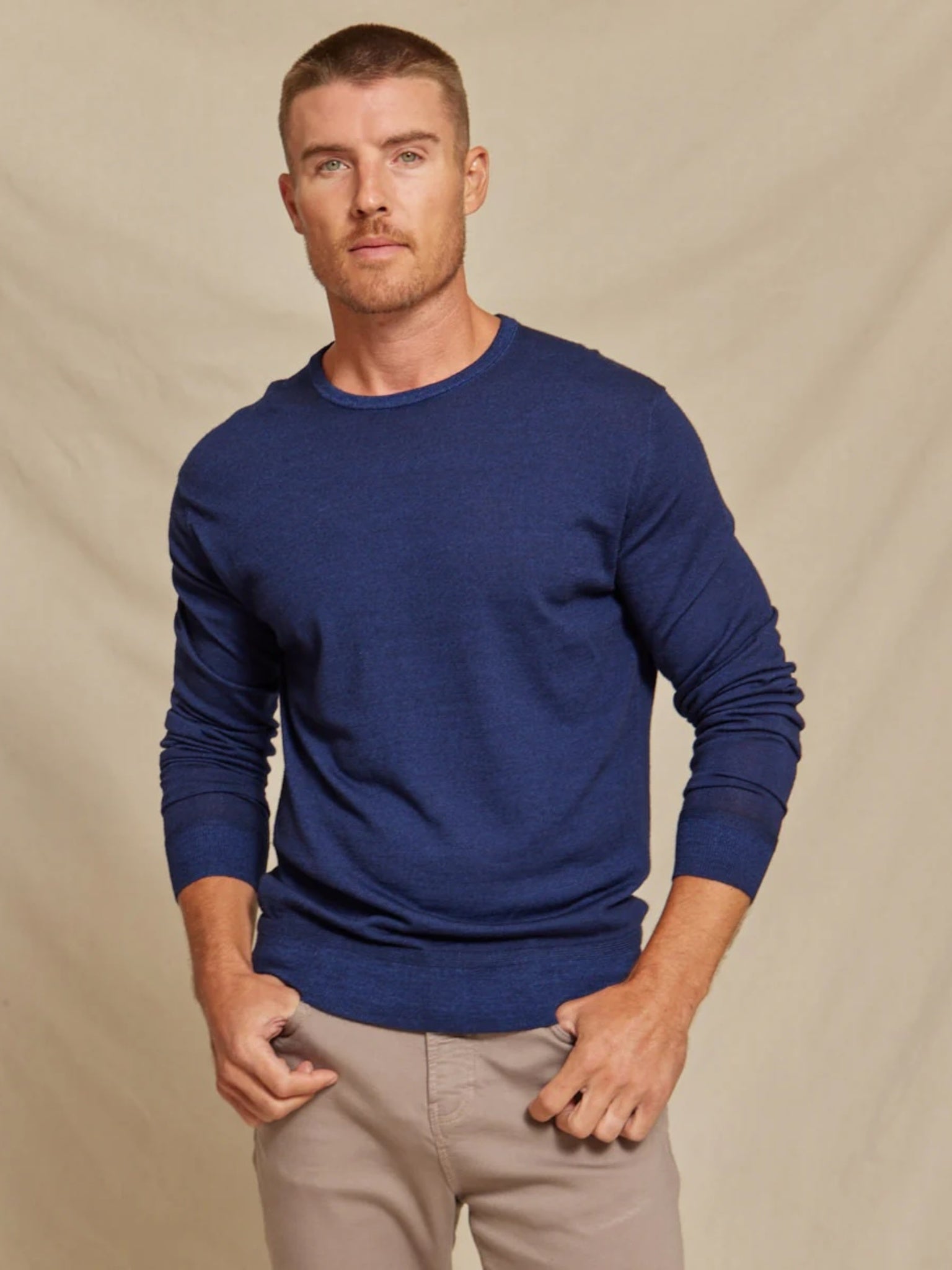 Rye51 Men's The Banks Lightweight Merino Crew Neck Sweater - Saint Bernard