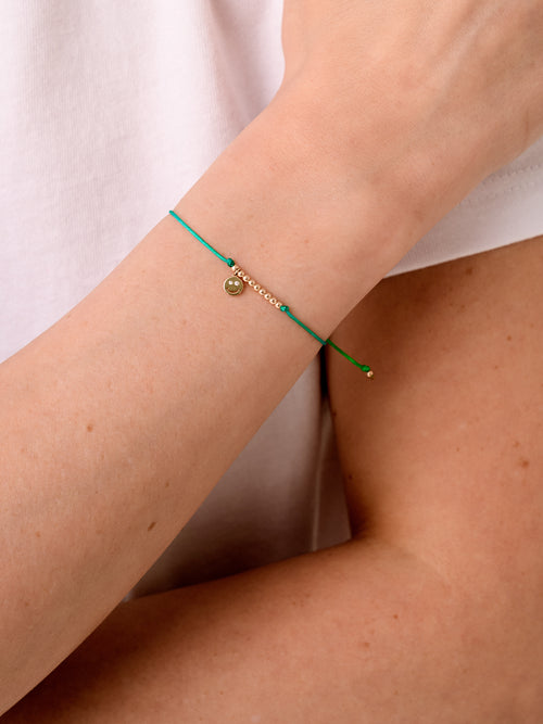 Sydney Evan Double Stone Happy Face Cord Bracelet