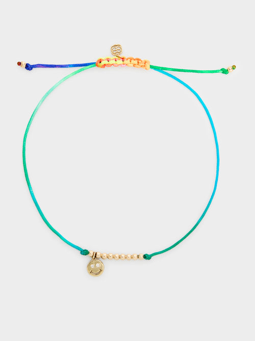 Sydney Evan Double Stone Happy Face Cord Bracelet
