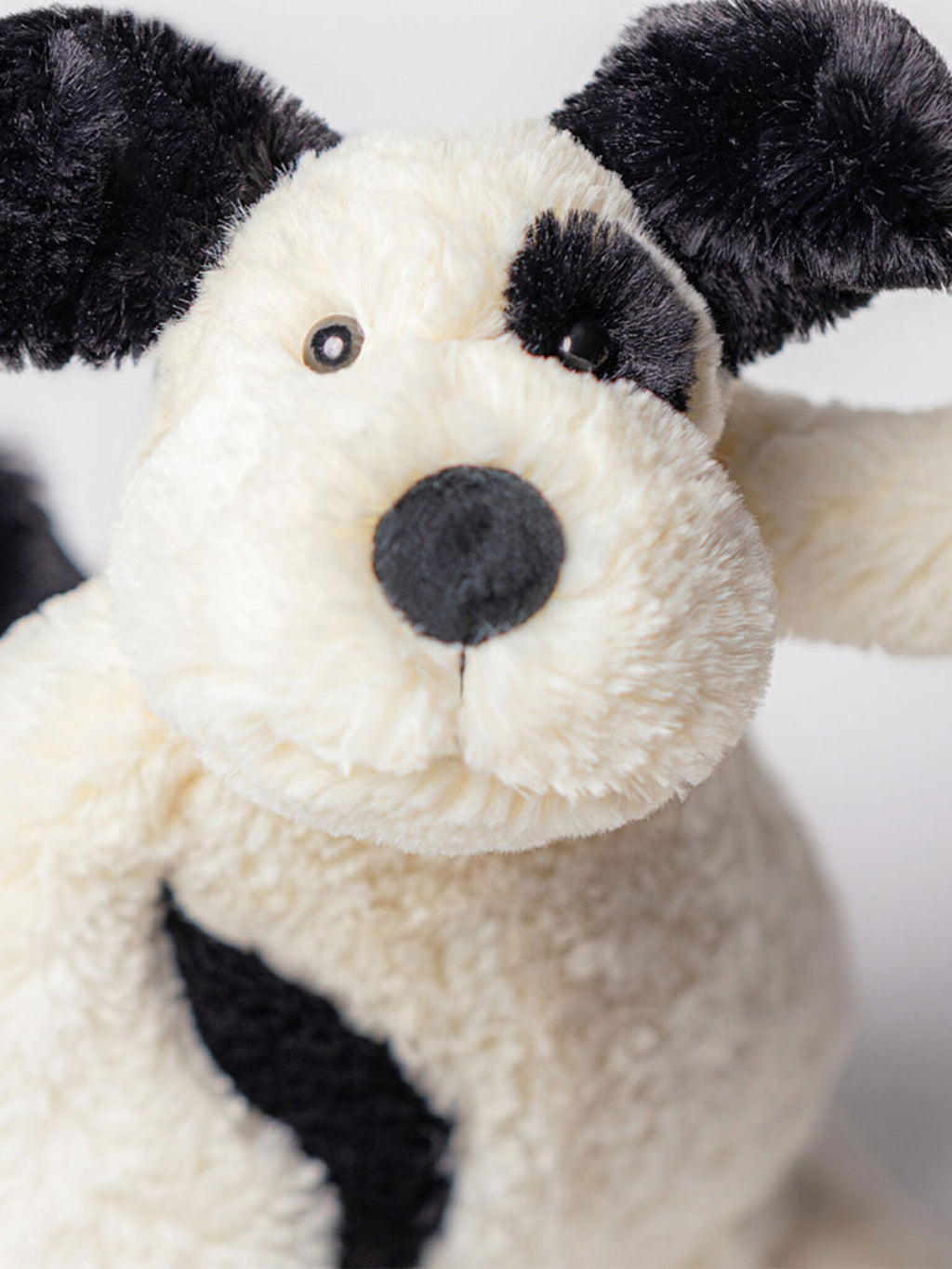Jellycat Medium Bashful Black & Cream Puppy Plush - Saint Bernard