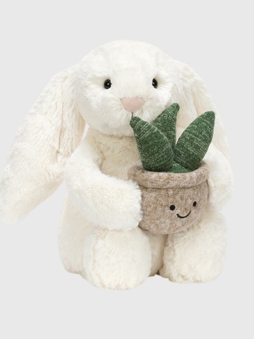 Jellycat Cream Bunny With Plant Plush