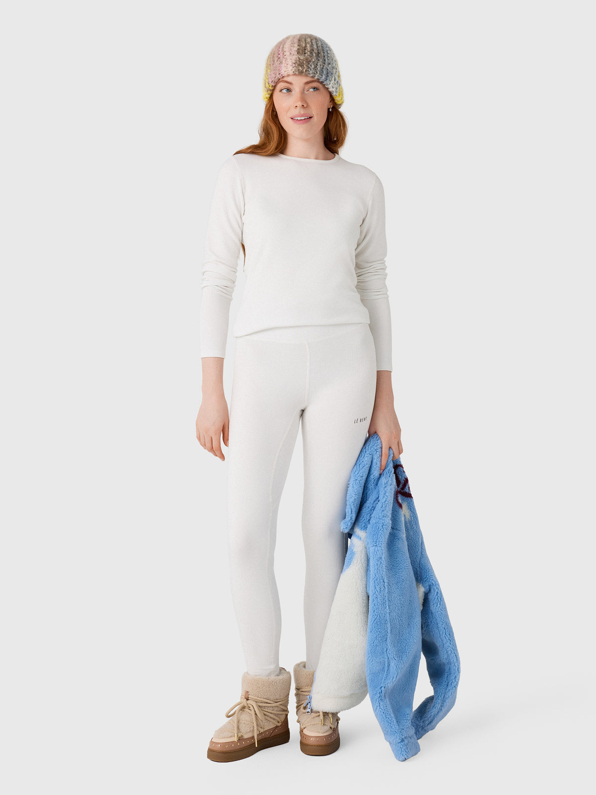 Le Bent Women's Heavyweight Grid Fleece Base Layer Bottom - Saint Bernard