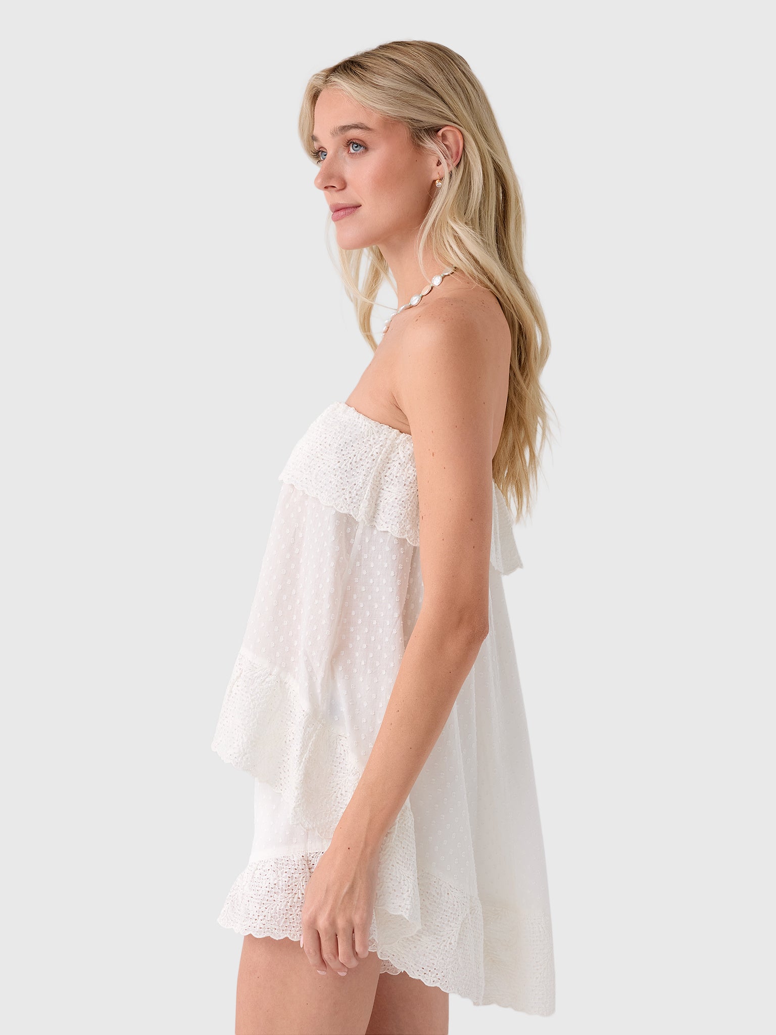 Boteh Women's Serenia Strapless Frill Top - Saint Bernard