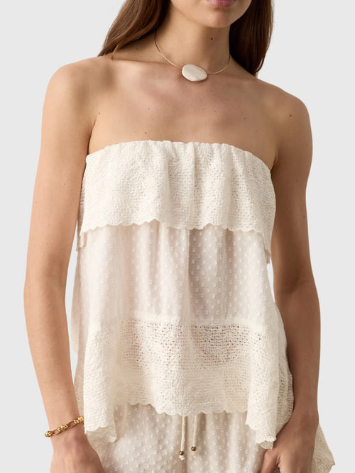 Boteh Women's Serenia Strapless Frill Top