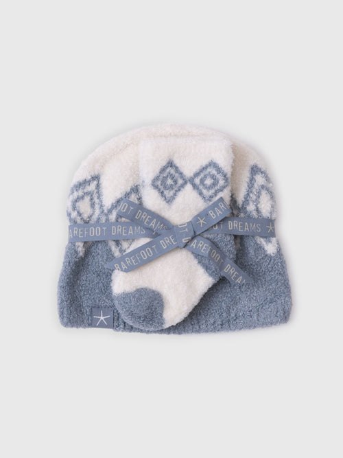 Barefoot Dreams Baby CozyChic Lite Fair Isle Beanie & Sock Set