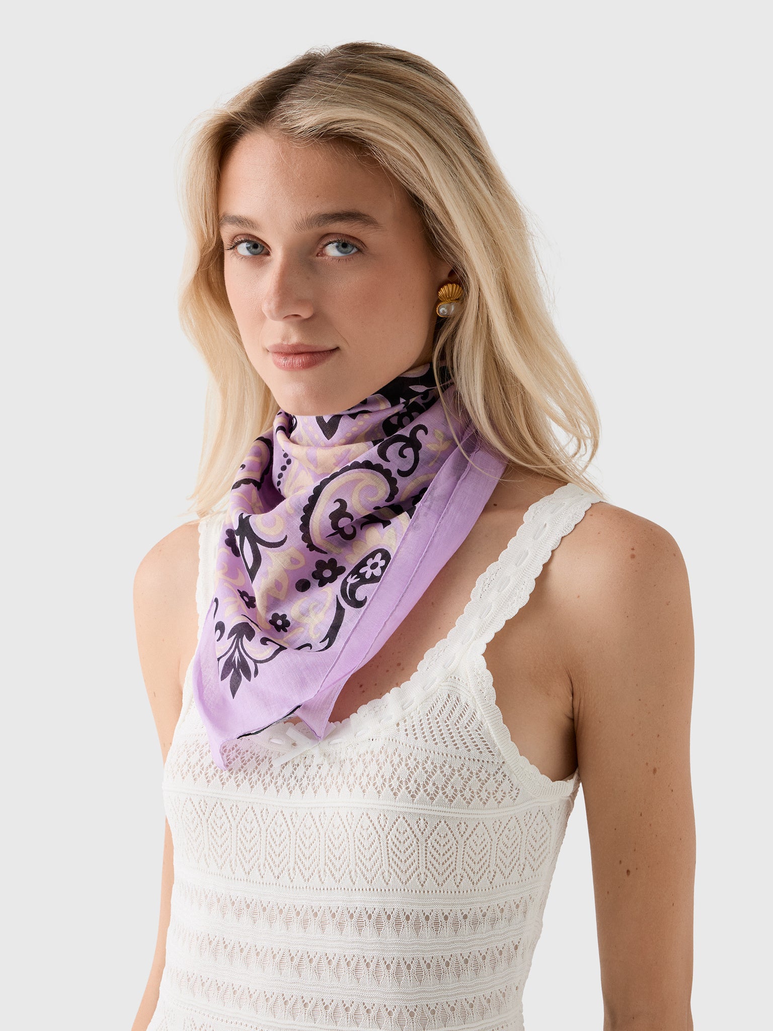 Maison Lecomte Flament Bandana Cotton Scarf - Saint Bernard