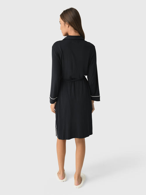 Barefoot Dreams Women's Luxe Milk Jersey Piping Robe