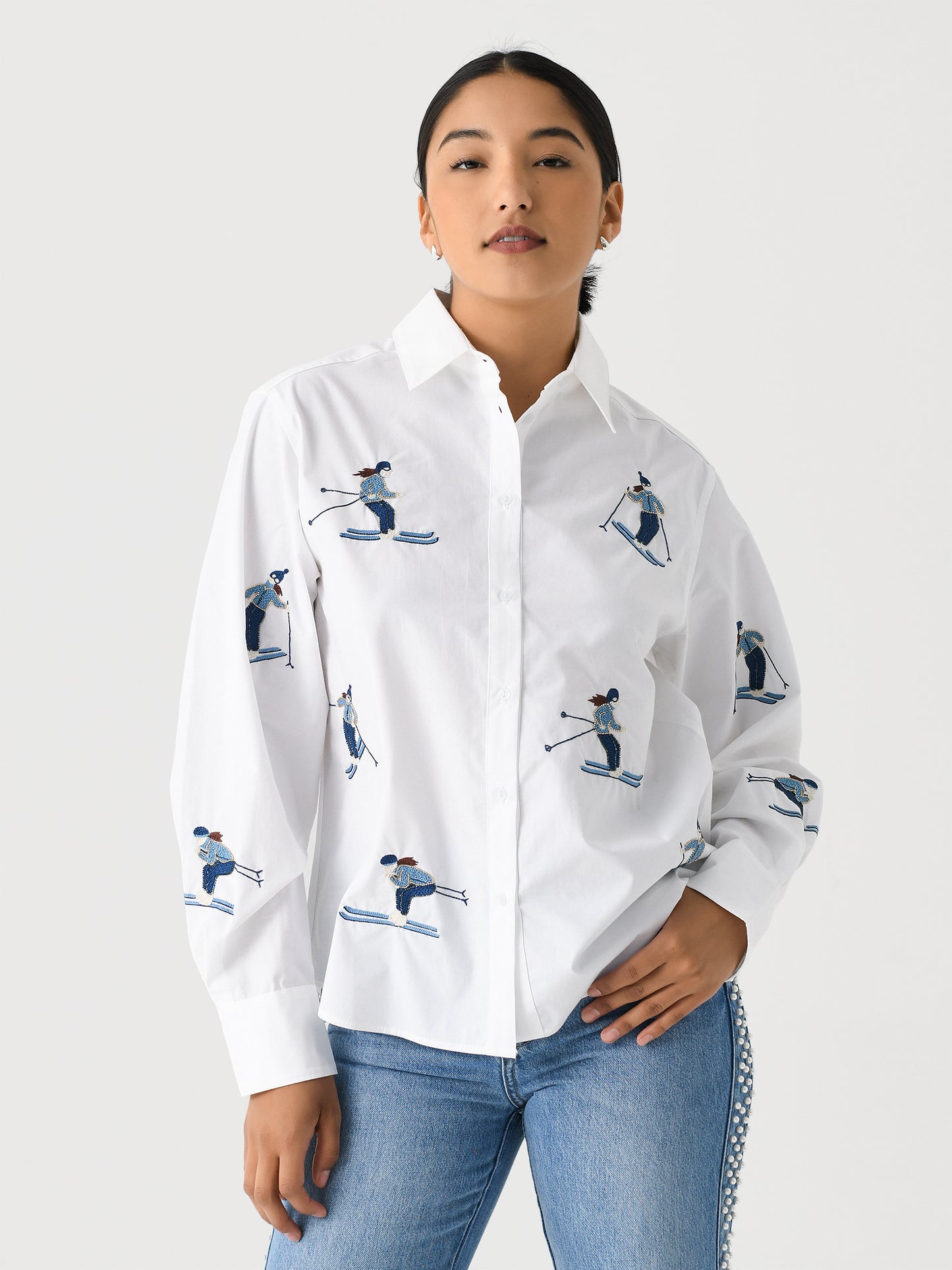Benaras Women's Ski Girl Breeze Shirt - Saint Bernard