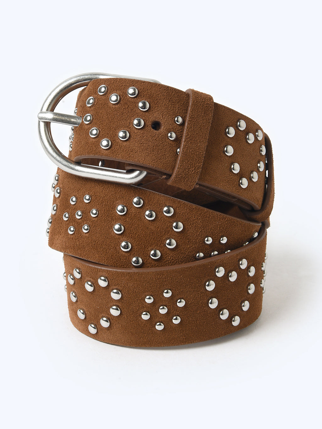 Loeffler Randall Women's Beckett Suede Studded Belt - Saint Bernard