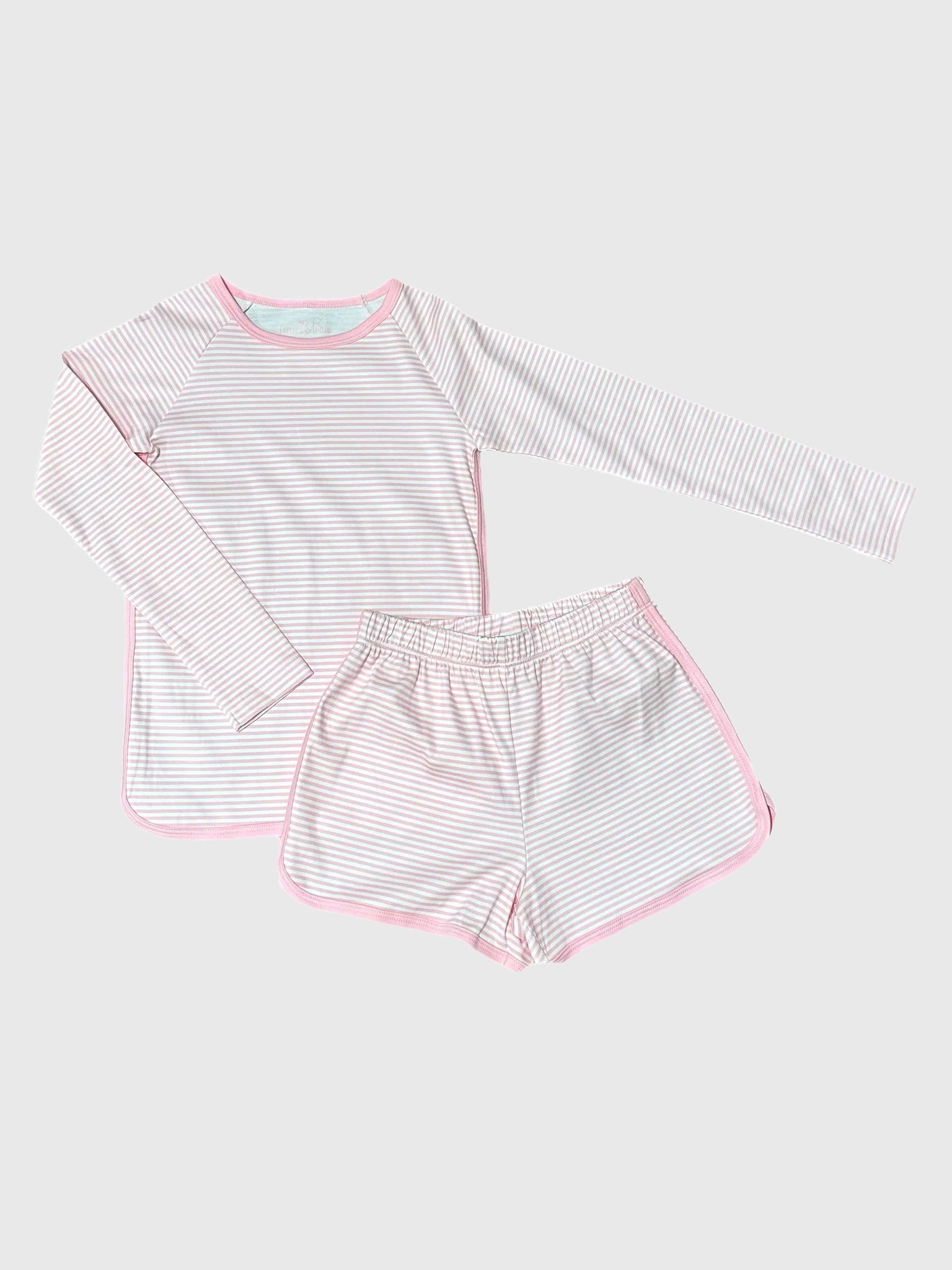 Lil Legs Sailor Stripe Lounge Set - Pink (Pitter Patter Collection) main image 1