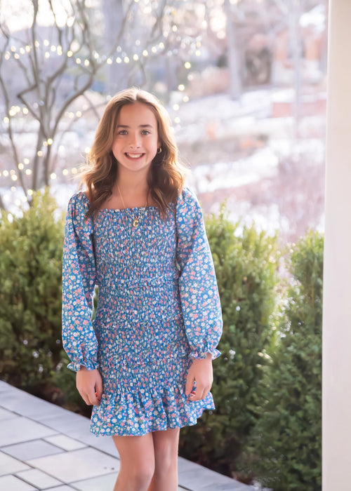 Be Elizabeth Girls' Fall Floral Smocked Dress