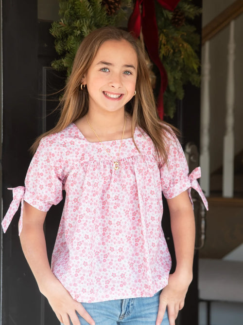 Be Elizabeth Girls' Floral Baby Doll Top