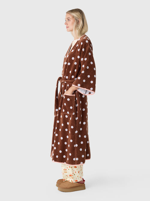 Weezie Women's Bell Sleeve Plush Robe - Saint Bernard