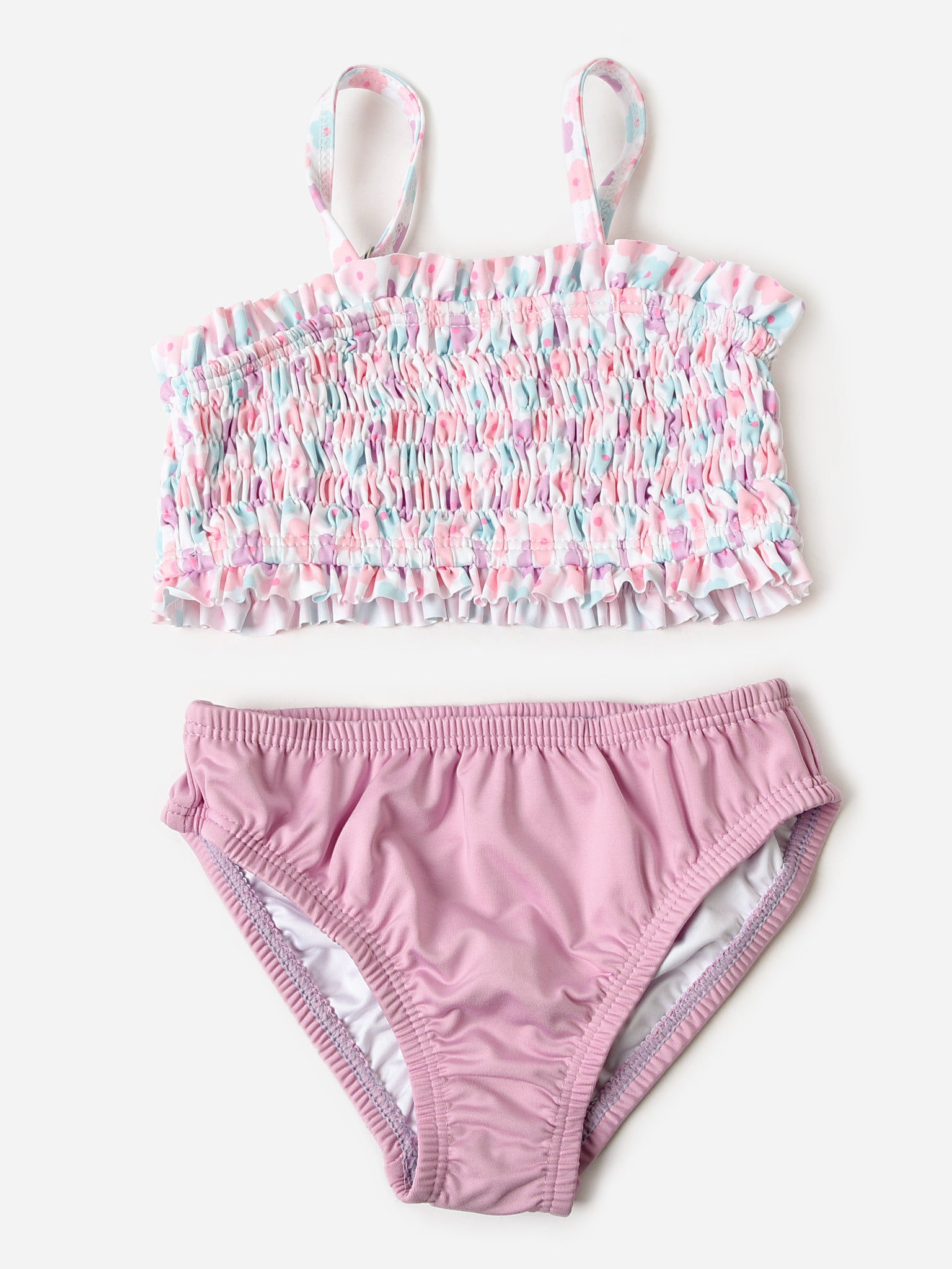 Be Elizabeth Girls' Smocked Bikini Set - Saint Bernard
