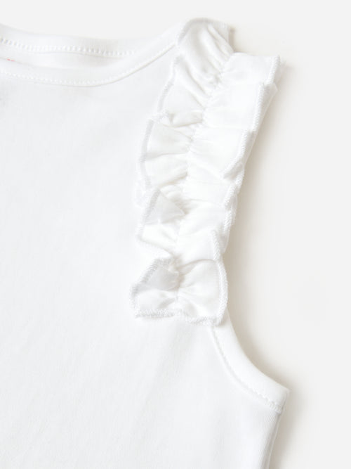 Be Elizabeth Girls' Ruffled Shoulder Sleeveless Top