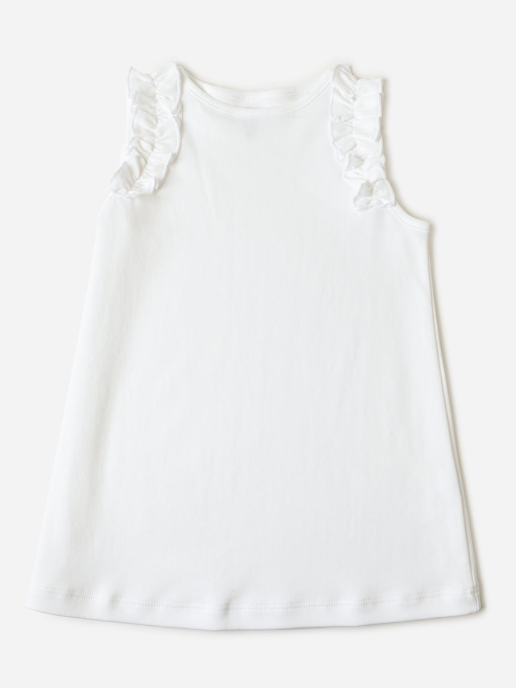 Be Elizabeth Girls' Ruffled Shoulder Sleeveless Top - Saint Bernard