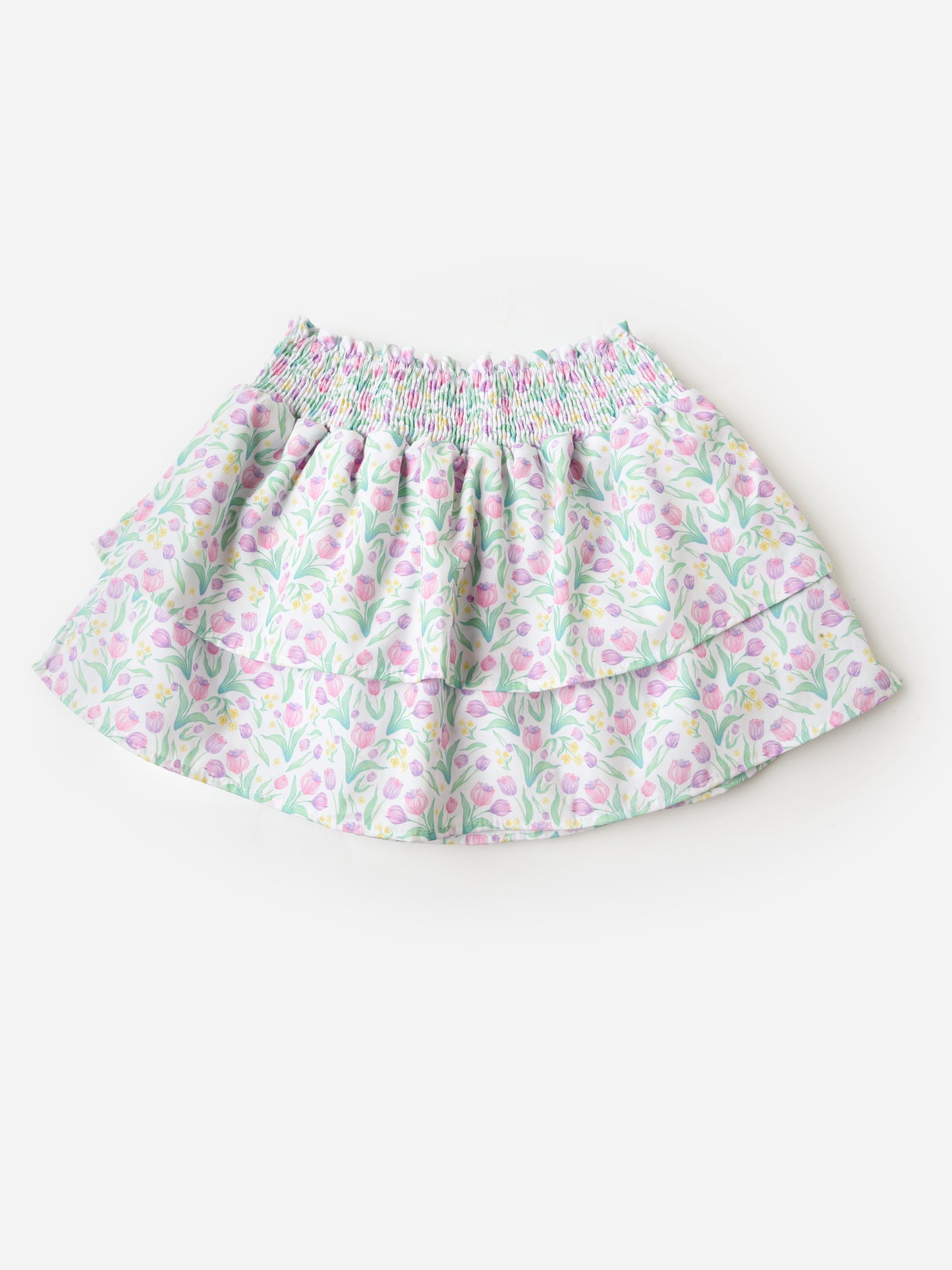 Be Elizabeth Girls' Smocked Ruffle Skirt - Saint Bernard