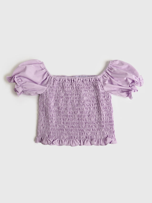 Be Elizabeth Girls' Smocked Woven Top