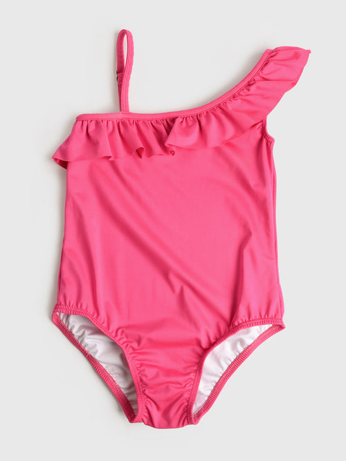 Be Elizabeth Girls' Solid One-Piece Swimsuit