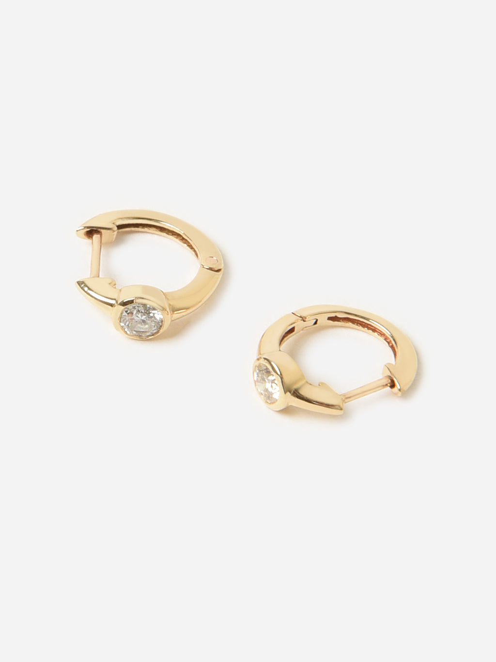 S. Bell Bezeled Diamond Huggie Earrings - Saint Bernard