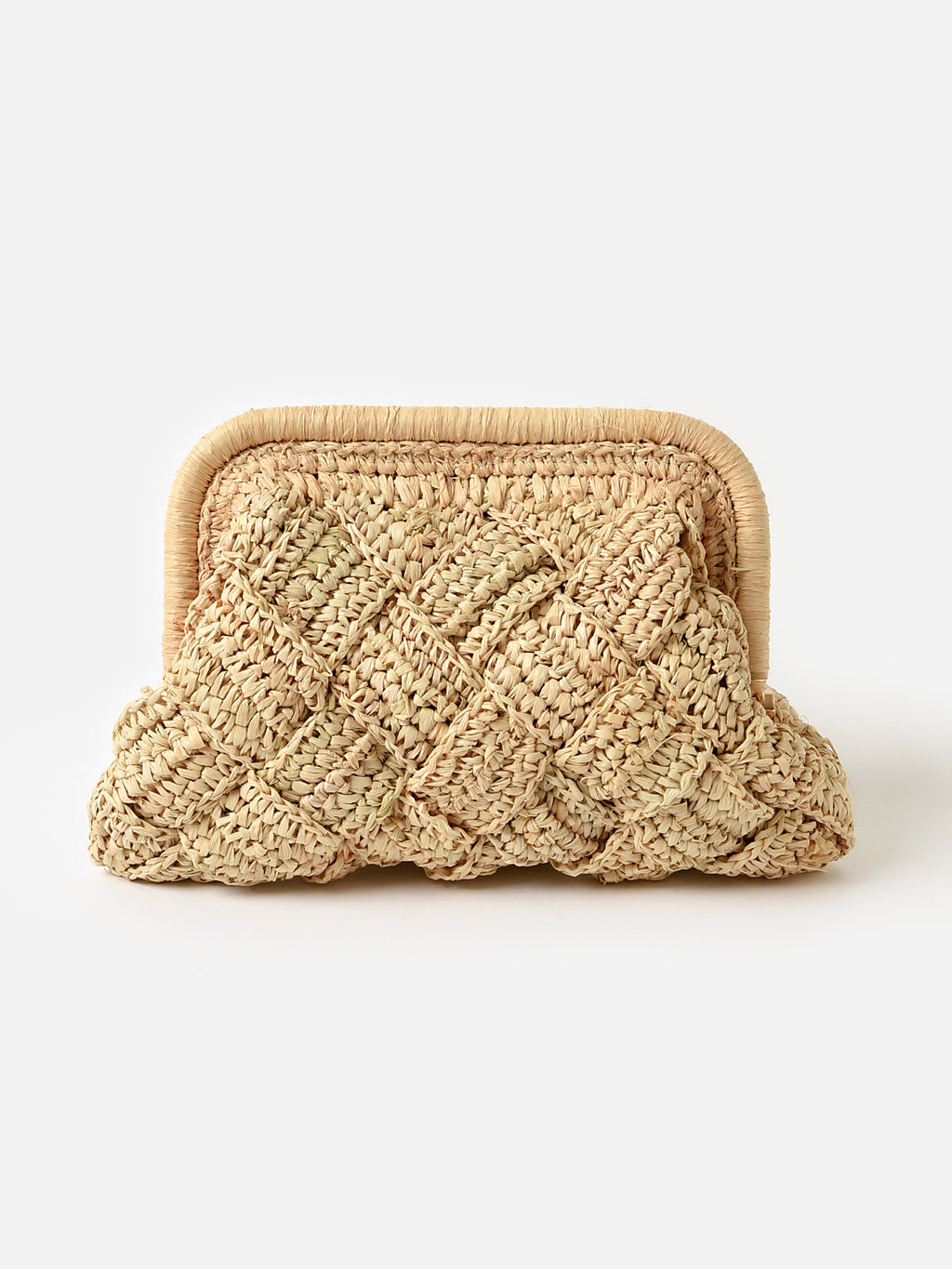 BTB Gigi Framed Raffia Clutch - Saint Bernard