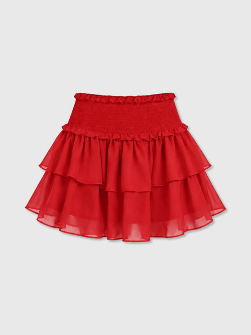 Katie J NYC Tween Girls' Bianca Tiered Ruffle Skirt - Saint Bernard