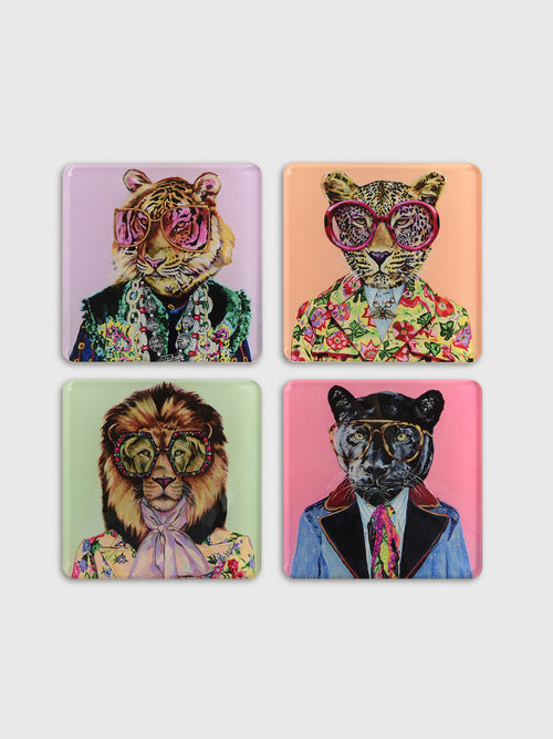 Tart By Taylor Big Cats Set of 4 Coasters